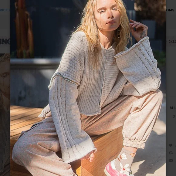 POL Cream V-Neck Sweater - Picture 8 of 10